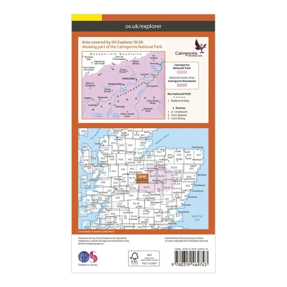 Explorer OL 56 Active D Badenoch & Upper Strathspey Map - Image 2