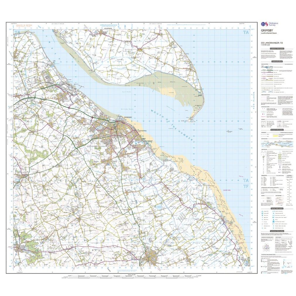 Landranger 113 Grimsby Map - Image 3