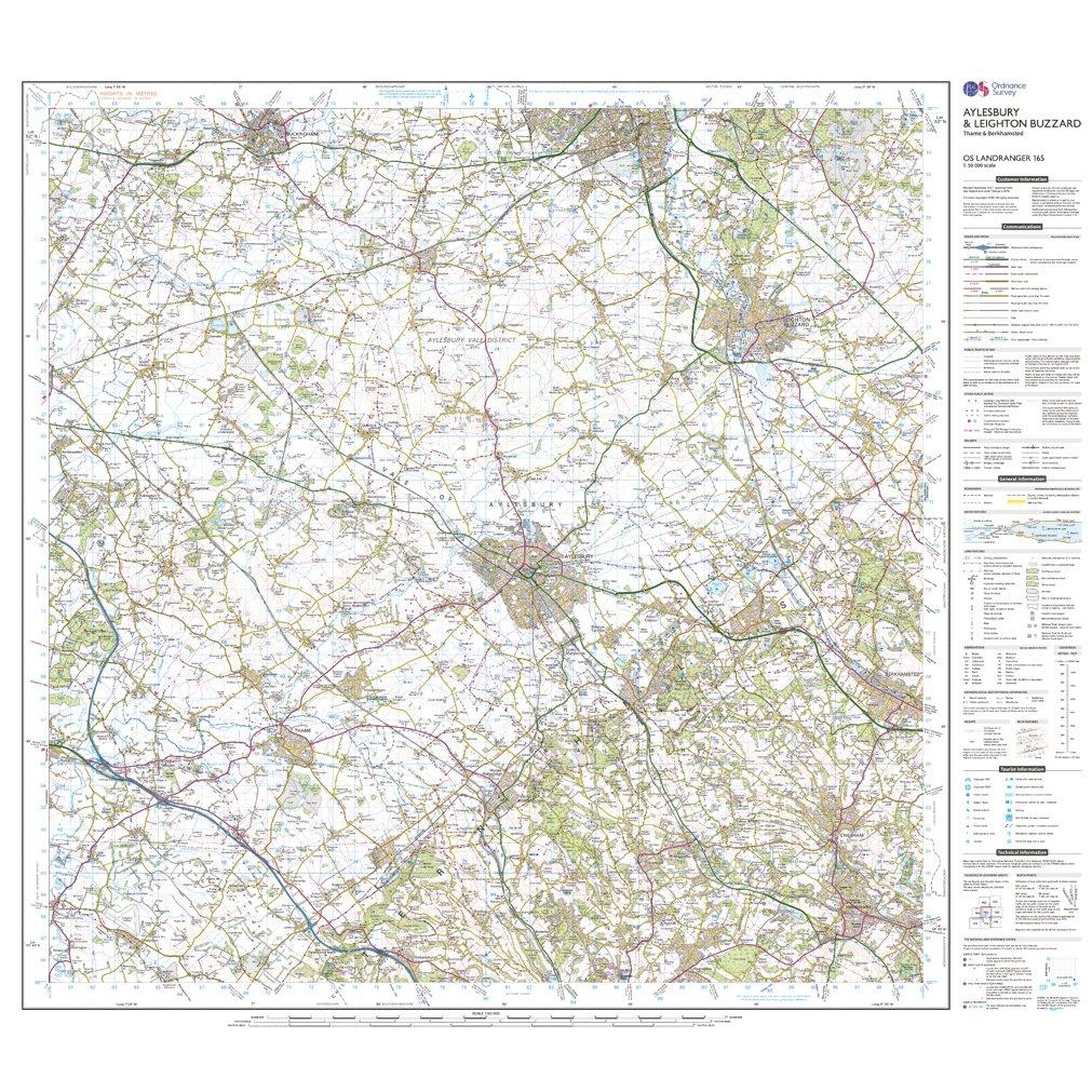 Landranger 165 Aylesbury, Leighton Buzzard, Thame & Berkhamstead Map With Digital Version - Image 3