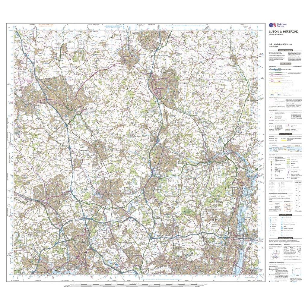 Landranger 166 Luton, Hertford, Hitchin & St Albans Map With Digital Version - Image 3