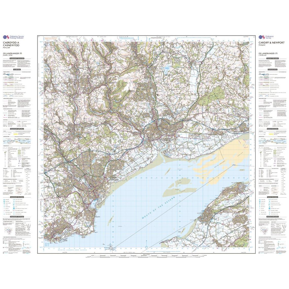 Landranger 171 Cardiff & Newport, Pontypool Map With Digital Version - Image 3