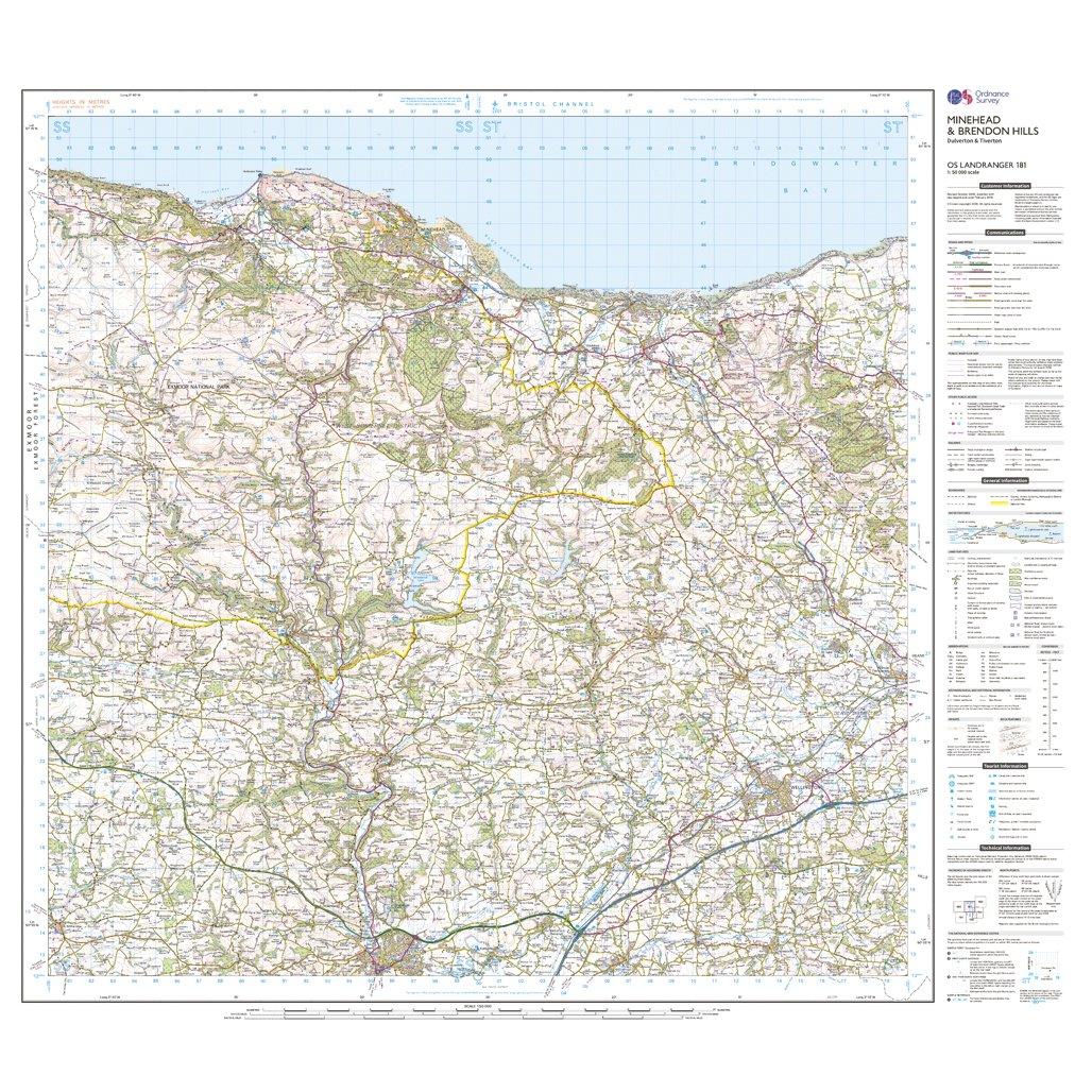 Landranger 181 Minehead & Brendon Hills, Dulverton & Tiverton Map With Digital Version - Image 3