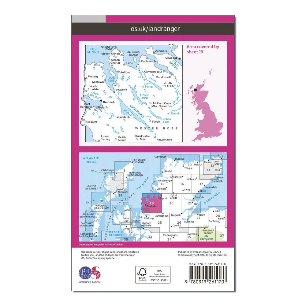 Landranger 19 Gairloch & Ullapool Map - Image 2