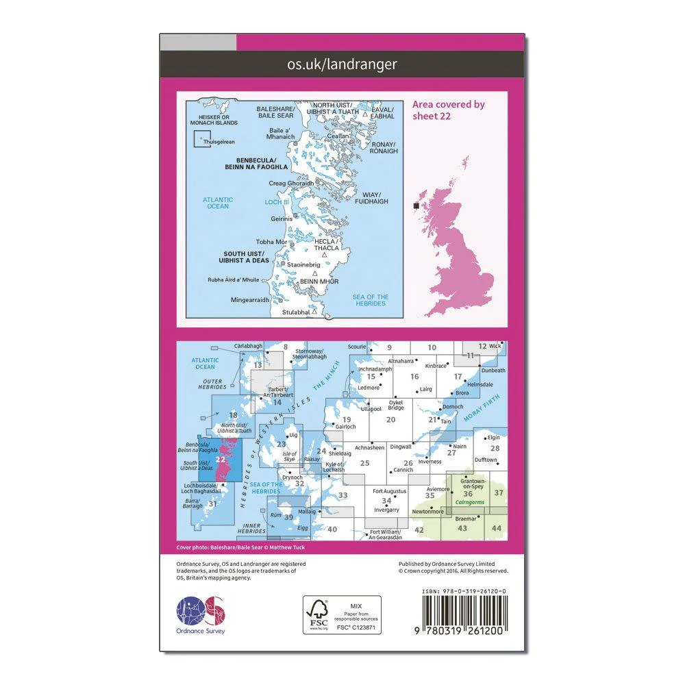 Landranger 22 Benbecula & South Uist Map With Digital Version - Image 2