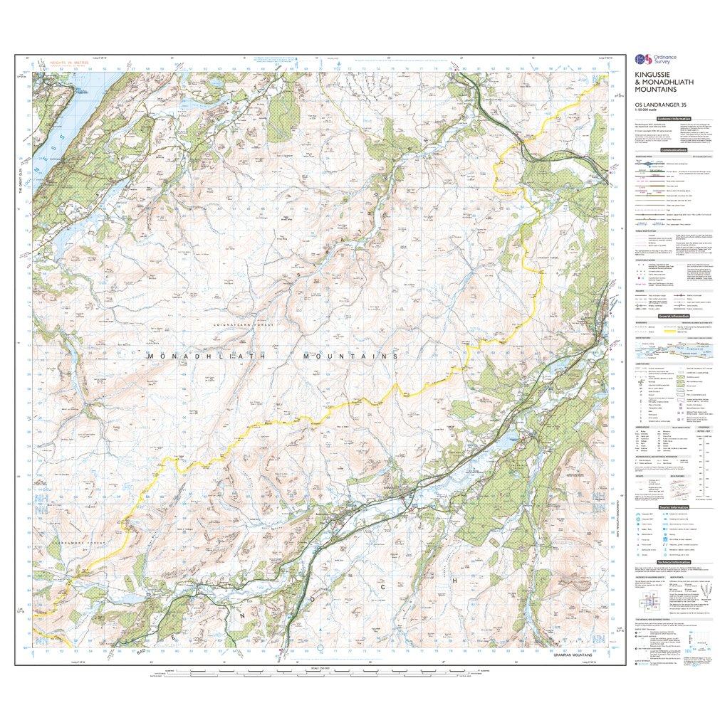 Landranger 35 Kingussie & Monadhliath Map - Image 3