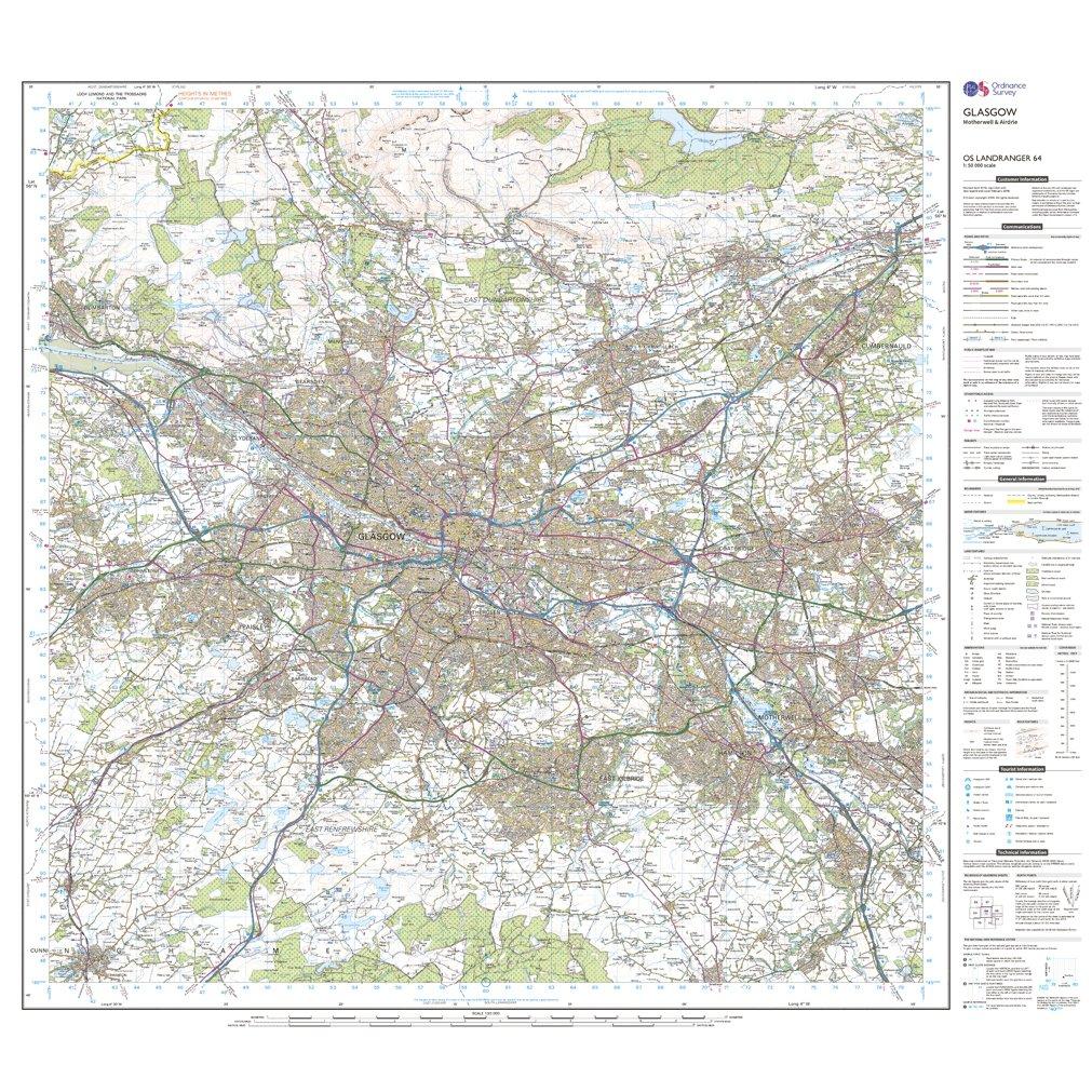 Landranger 64 Glasgow, Motherwell & Airdrie Map With Digital Version - Image 3