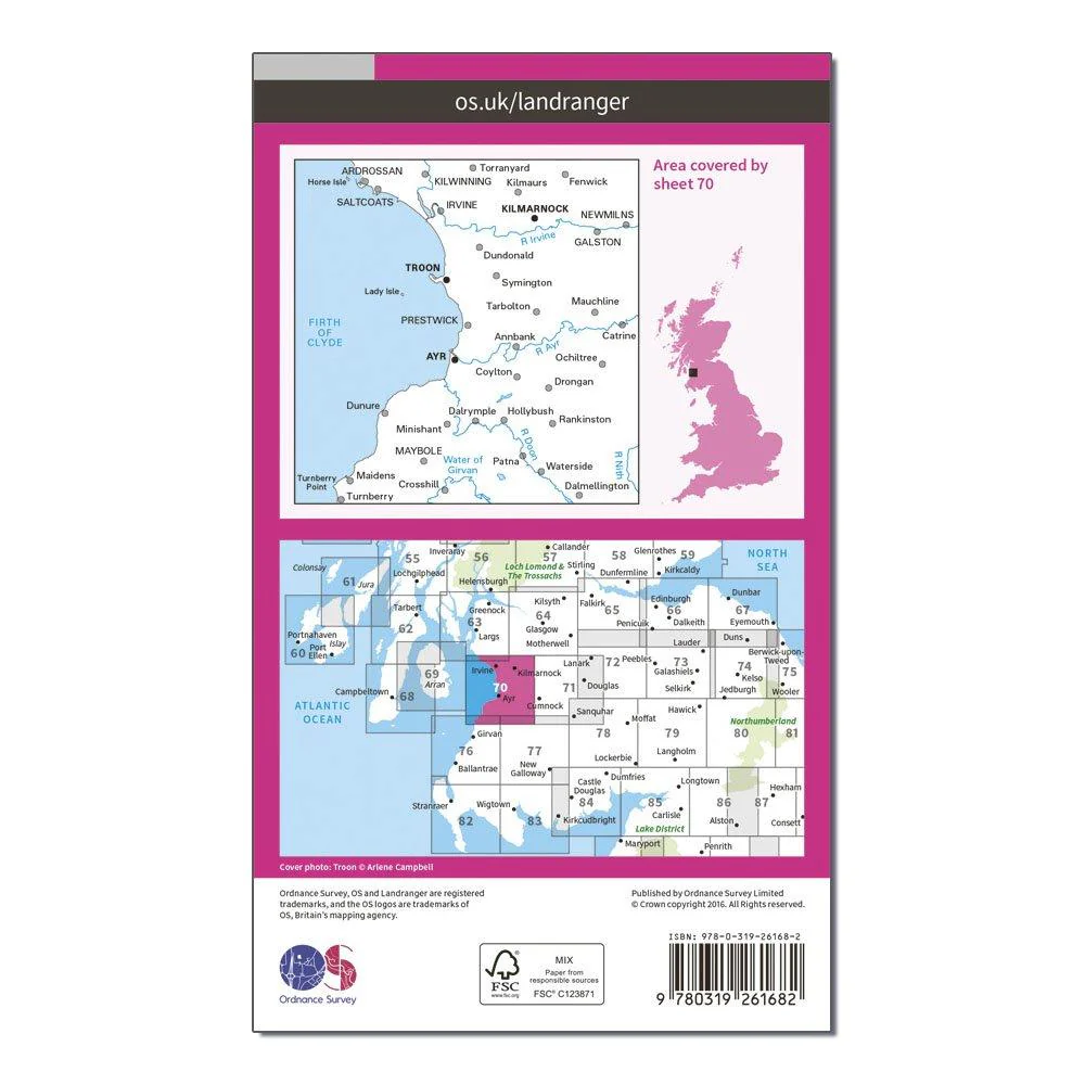 Landranger 70 Ayr, Kilmarnock & Troon Map With Digital Version - Image 2