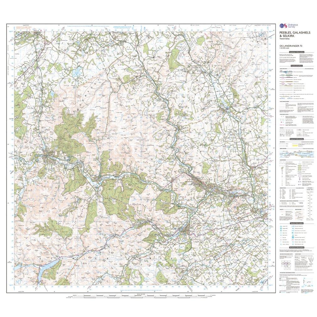 Landranger 73 Peebles, Galashiels & Selkirk, Tweed Valley Map With Digital Version - Image 3