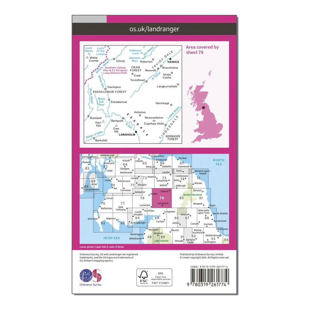Landranger 79 Hawick & Eskdale, Langholm Map With Digital Version - Image 2