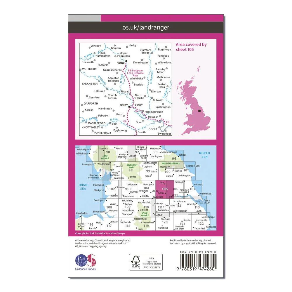 Landranger Active 105 York & Selby Map With Digital Version - Image 2