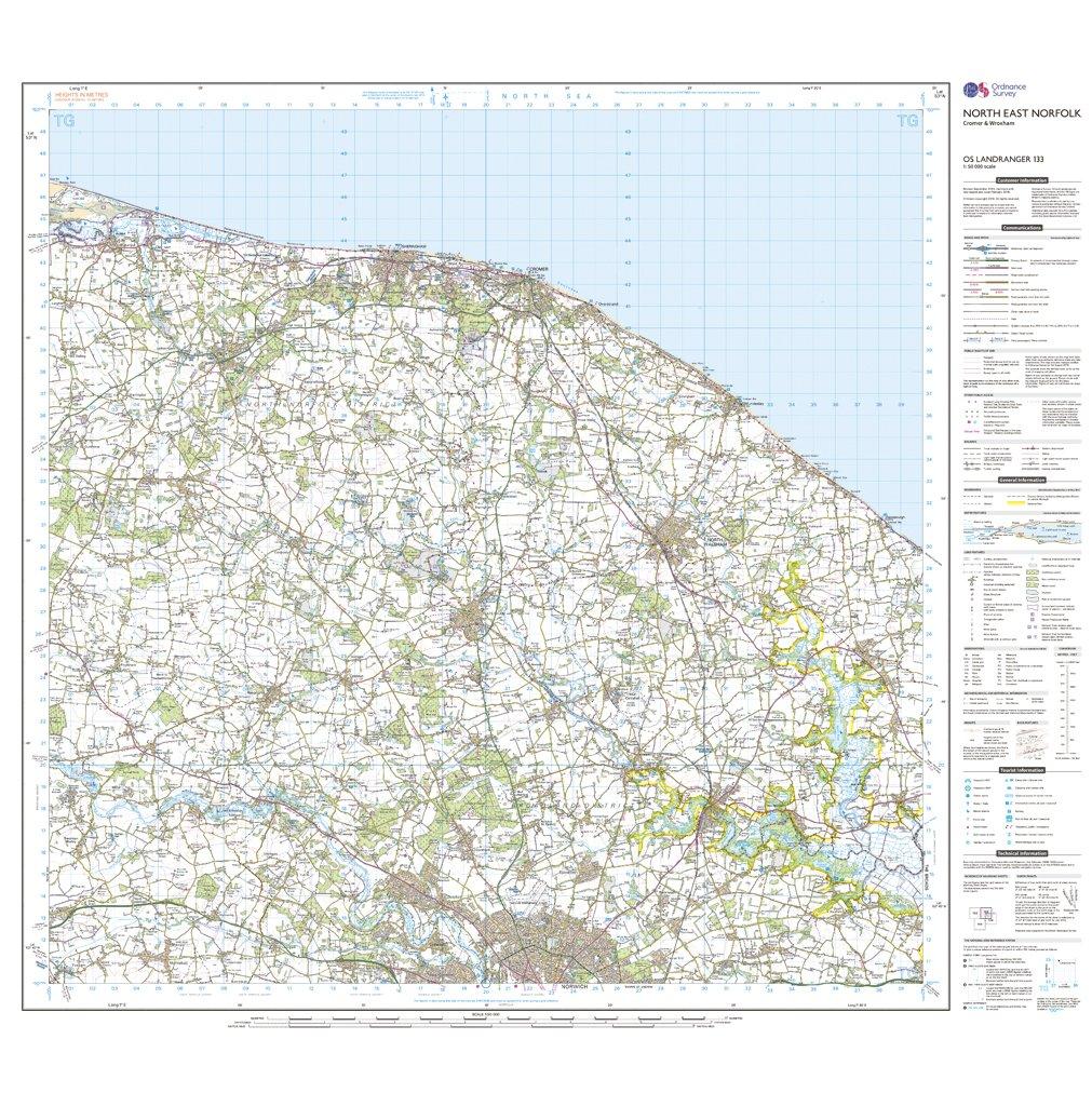Landranger Active 133 North East Norfolk, Cromer & Wroxham Fakenham Map With Digital Version - Image 3