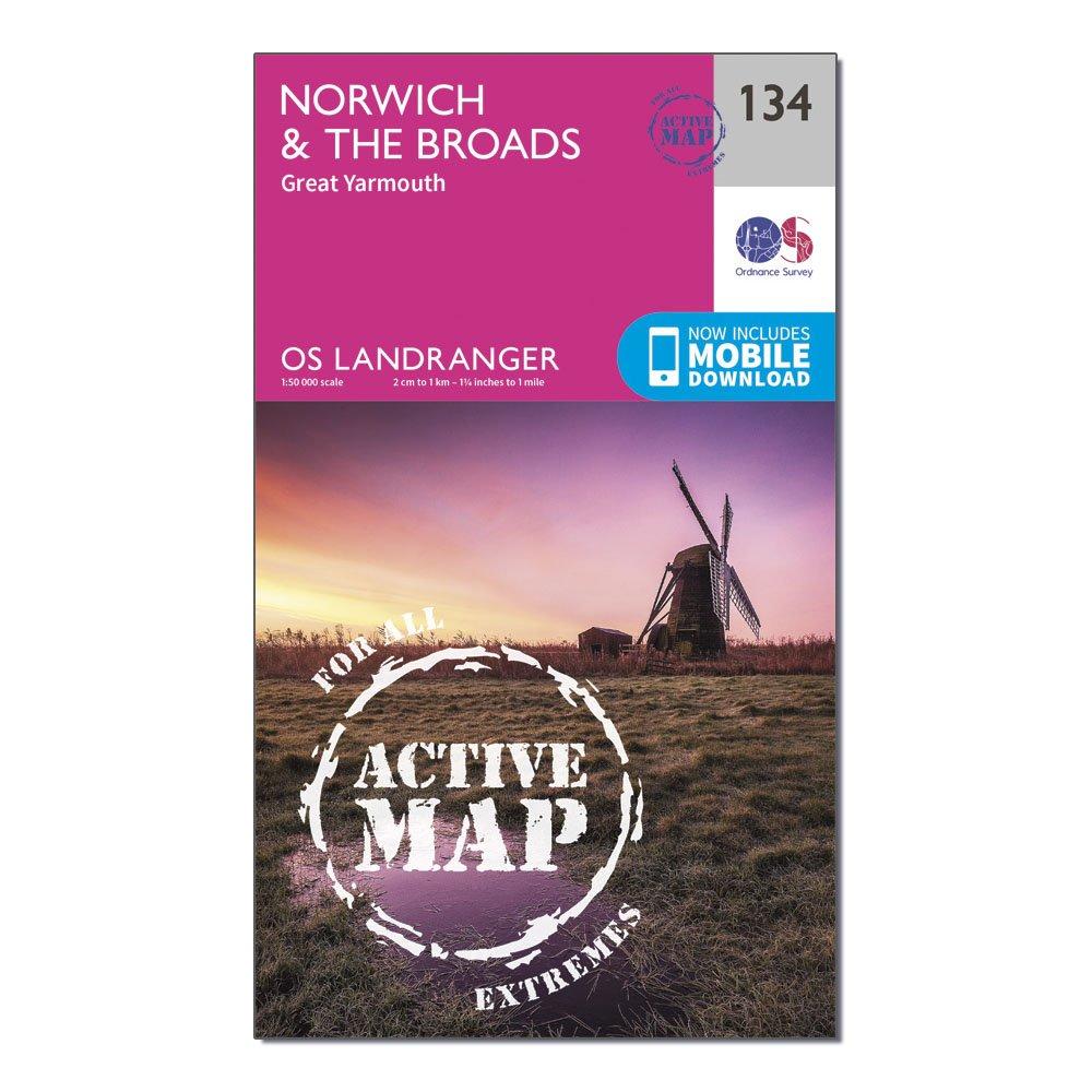 Landranger Active 134 Norwich & The Broads, Great Yarmouth Map With Digital Version - Image 4