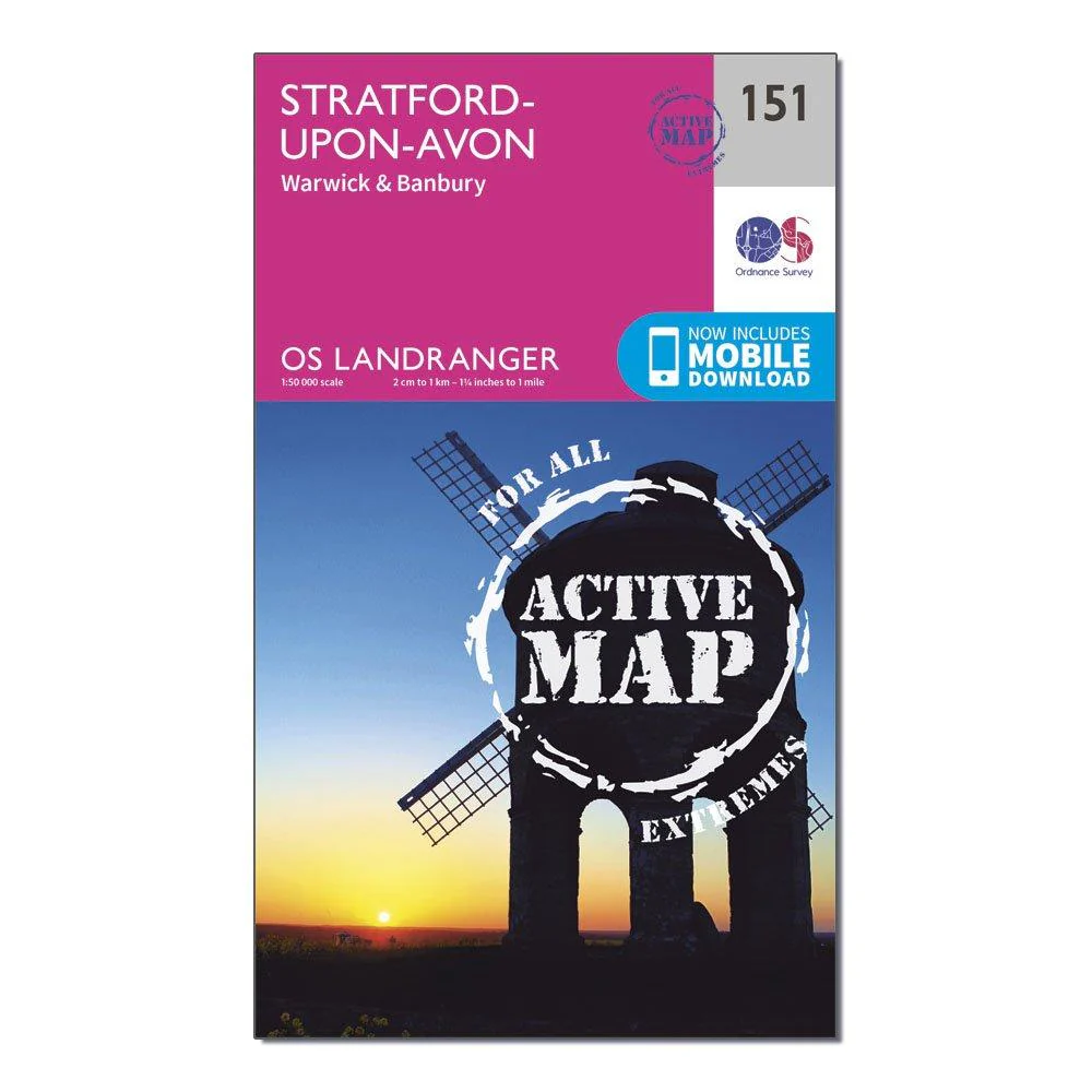 Landranger Active 151 Stratford-upon-Avon, Warwick & Banbury Map With Digital Version - Image 4