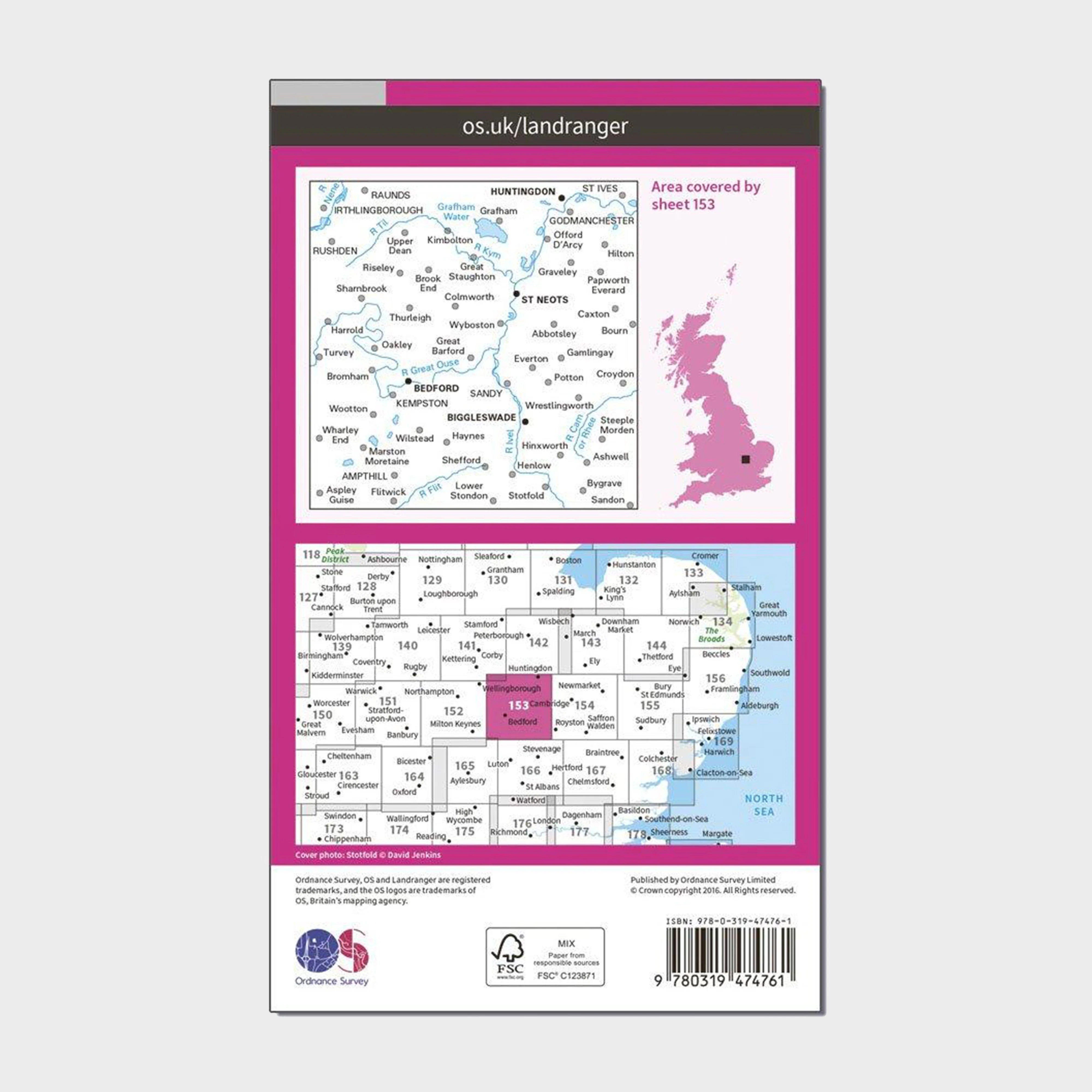 Landranger Active 153 Bedford, Huntingdon, St. Neots & Biggleswade Map With Digital Version - Image 2