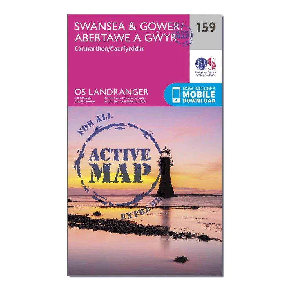 Landranger Active 159 Swansea & Gower, Carmarthen Map With Digital Version - Image 4