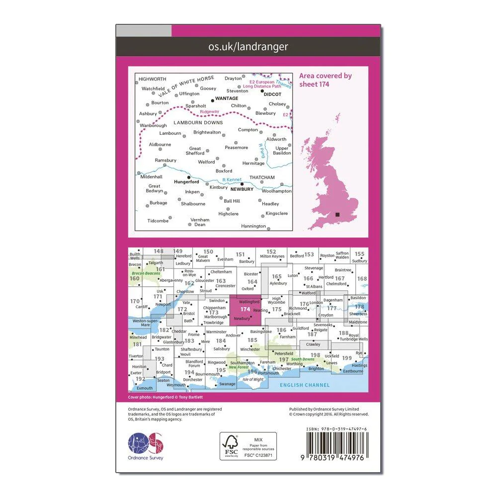 Landranger Active 174 Newbury & Wantage, Hungerford & Didcot Map With Digital Version - Image 2