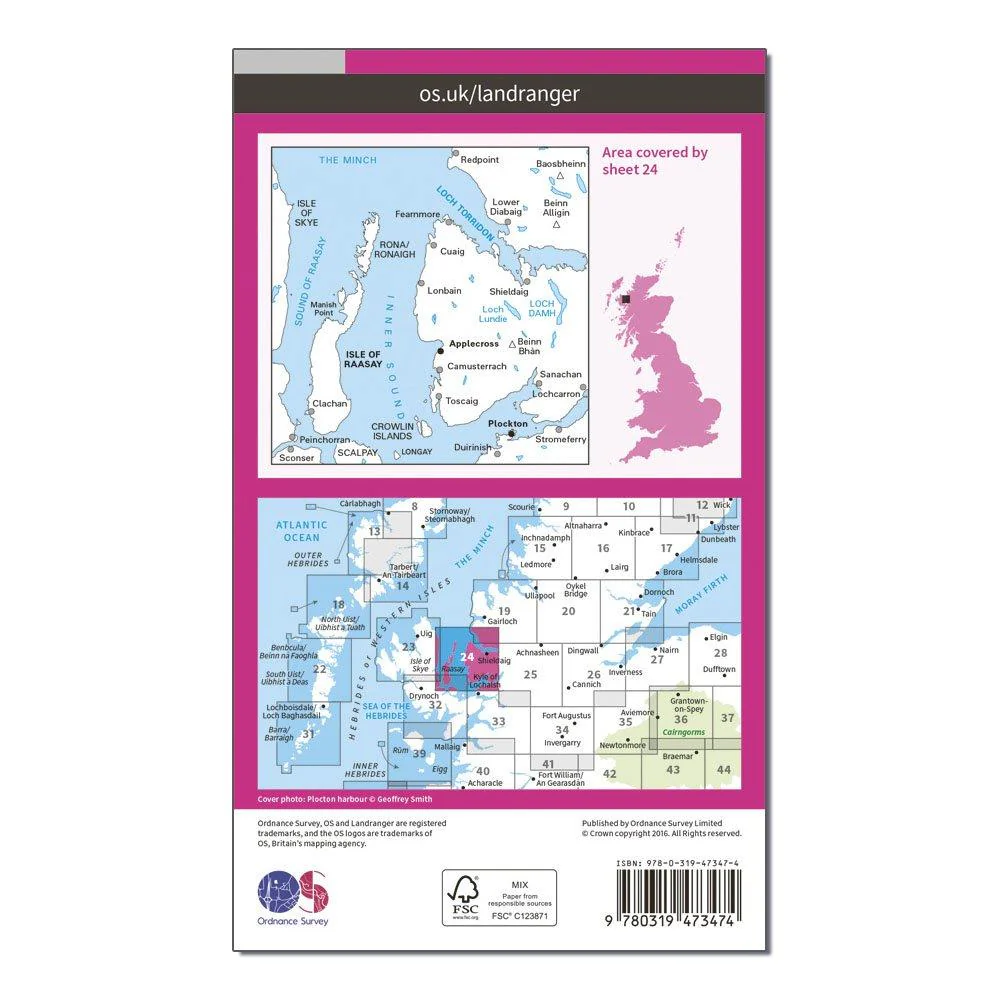 Landranger Active 24 Raasay & Applecross, Loch Torridon & Plockton Map With Digital Version - Image 2