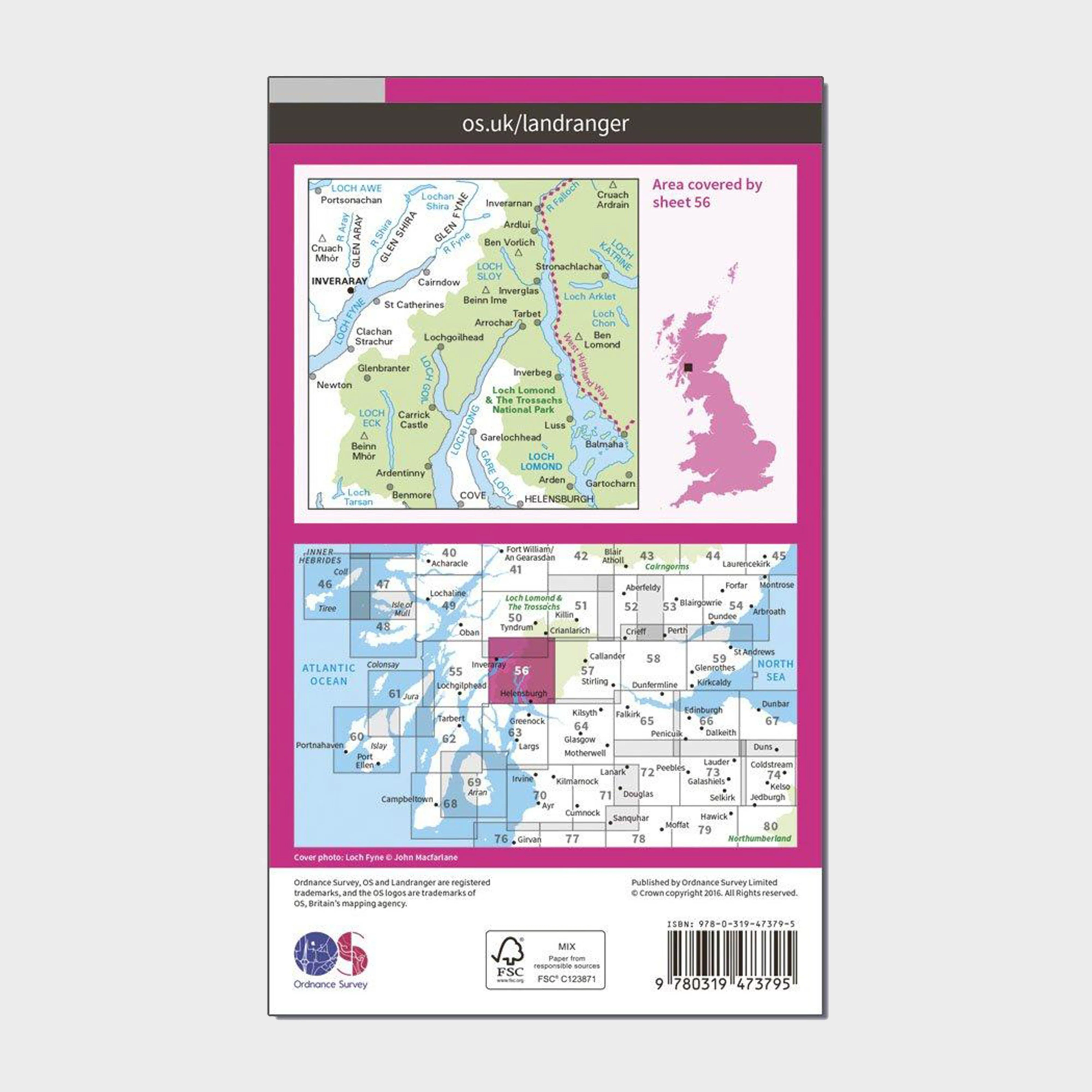 Landranger Active 56 Loch Lomond & Inveraray Map With Digital Version - Image 2