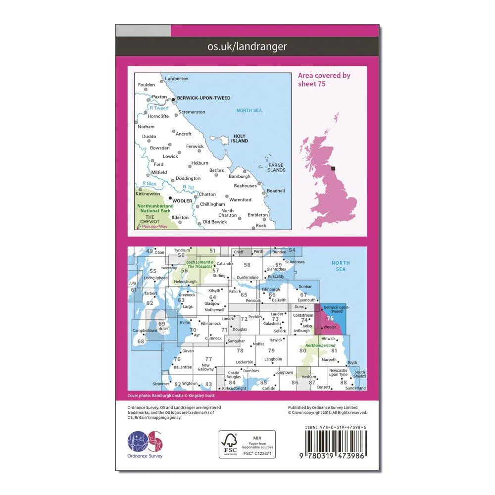 Landranger Active 75 Berwick-upon-Tweed Map With Digital Version - Image 2