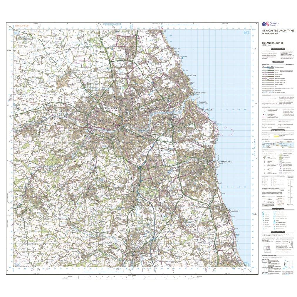 Landranger Active 88 Newcastle upon Tyne, Durham & Sunderland Map With Digital Version - Image 3