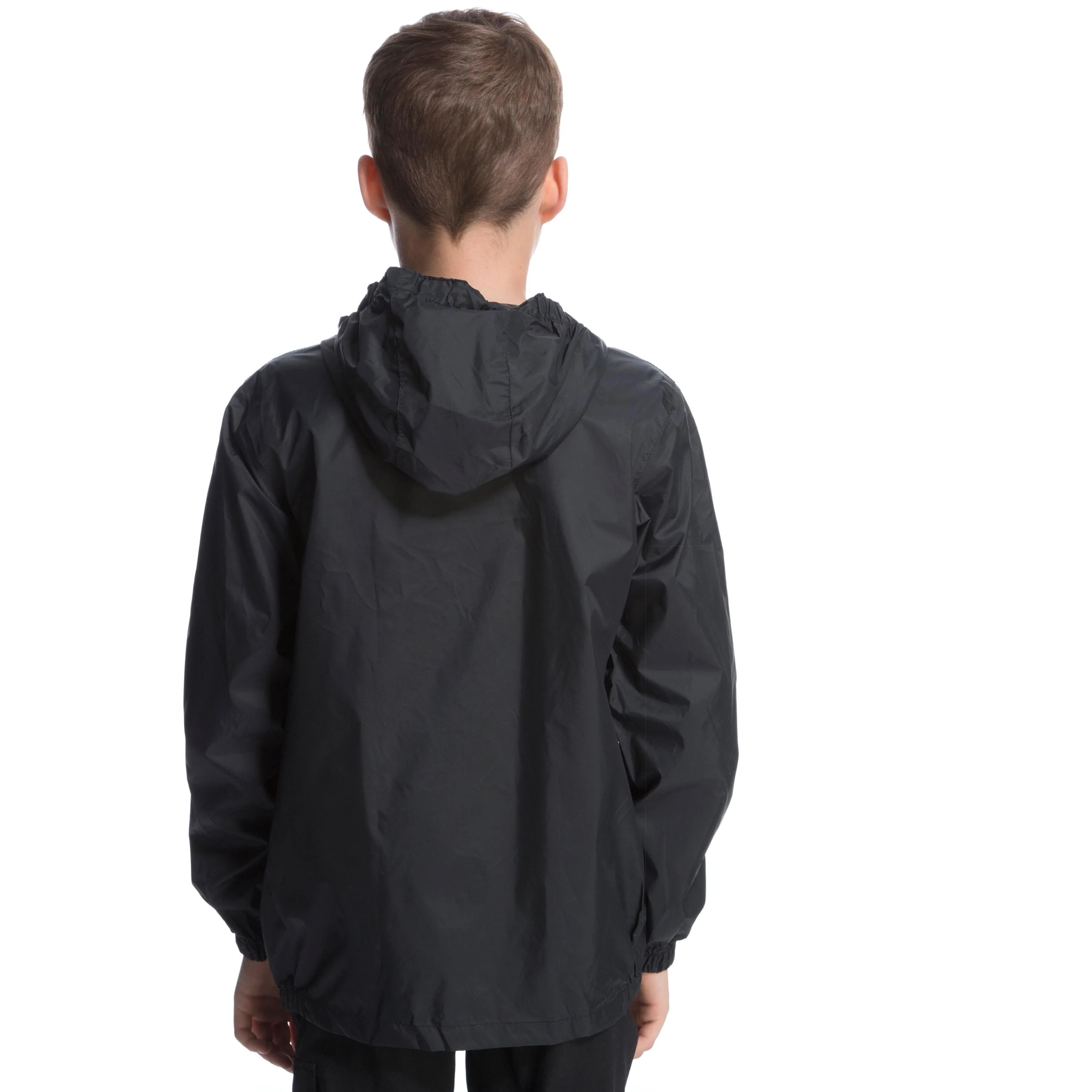 Kids Packable Waterproof Jacket Black - Image 3