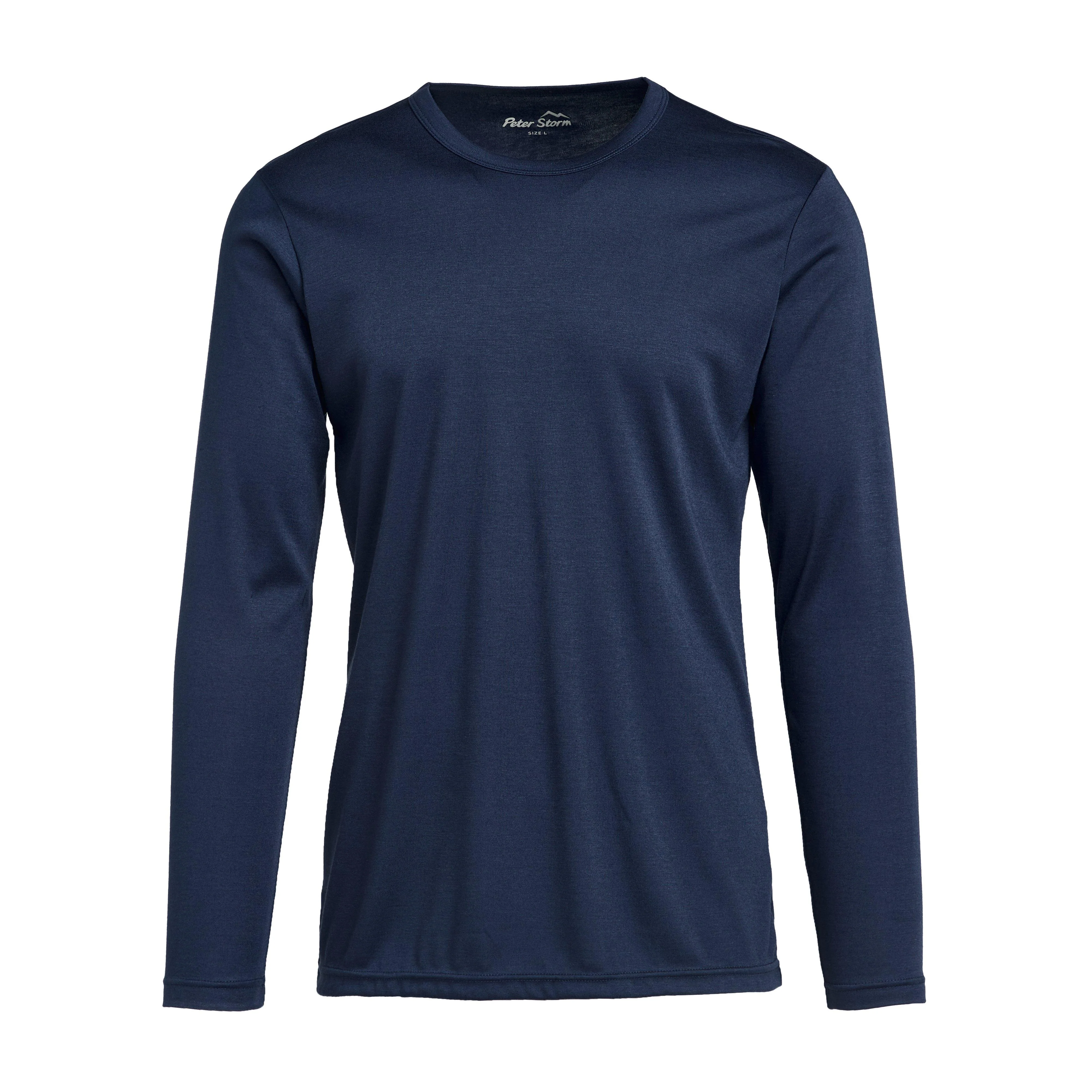 Mens Long-sleeve Thermal Crew Neck Top Navy - Image 5