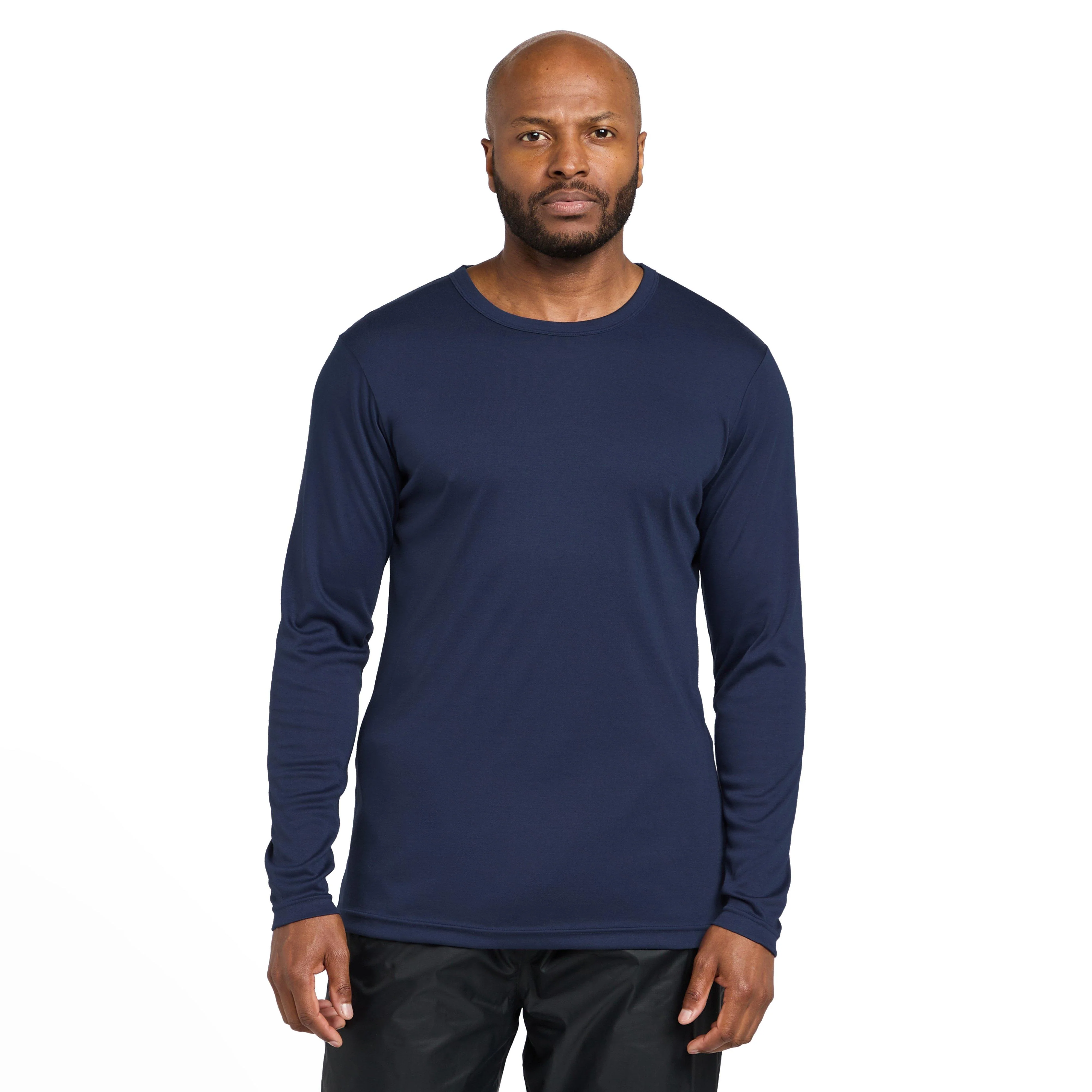 Mens Long-sleeve Thermal Crew Neck Top Navy - Image 6