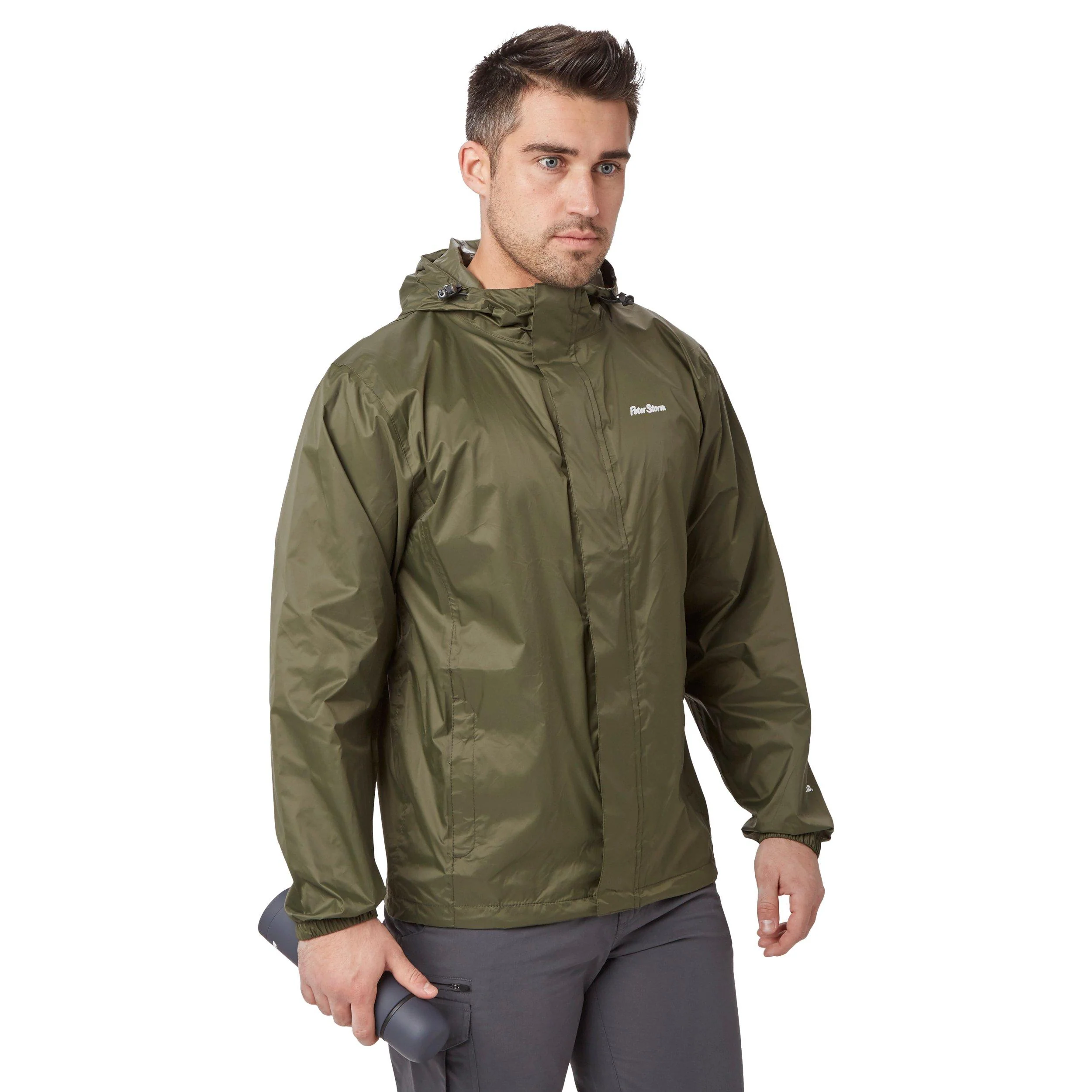 Mens Packable Jacket Khaki - Image 8