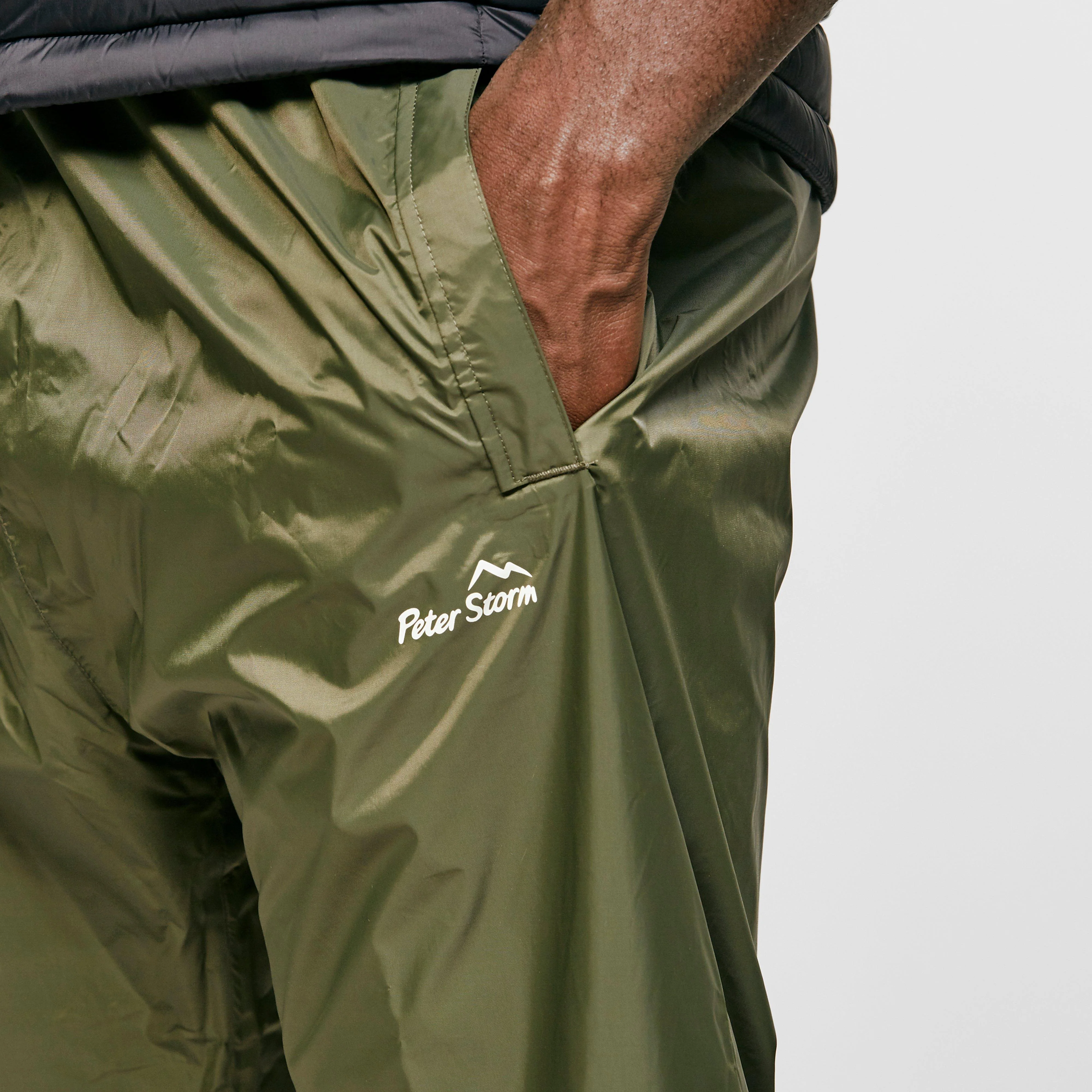 Mens Waterproof Packable Pants Green - Image 4