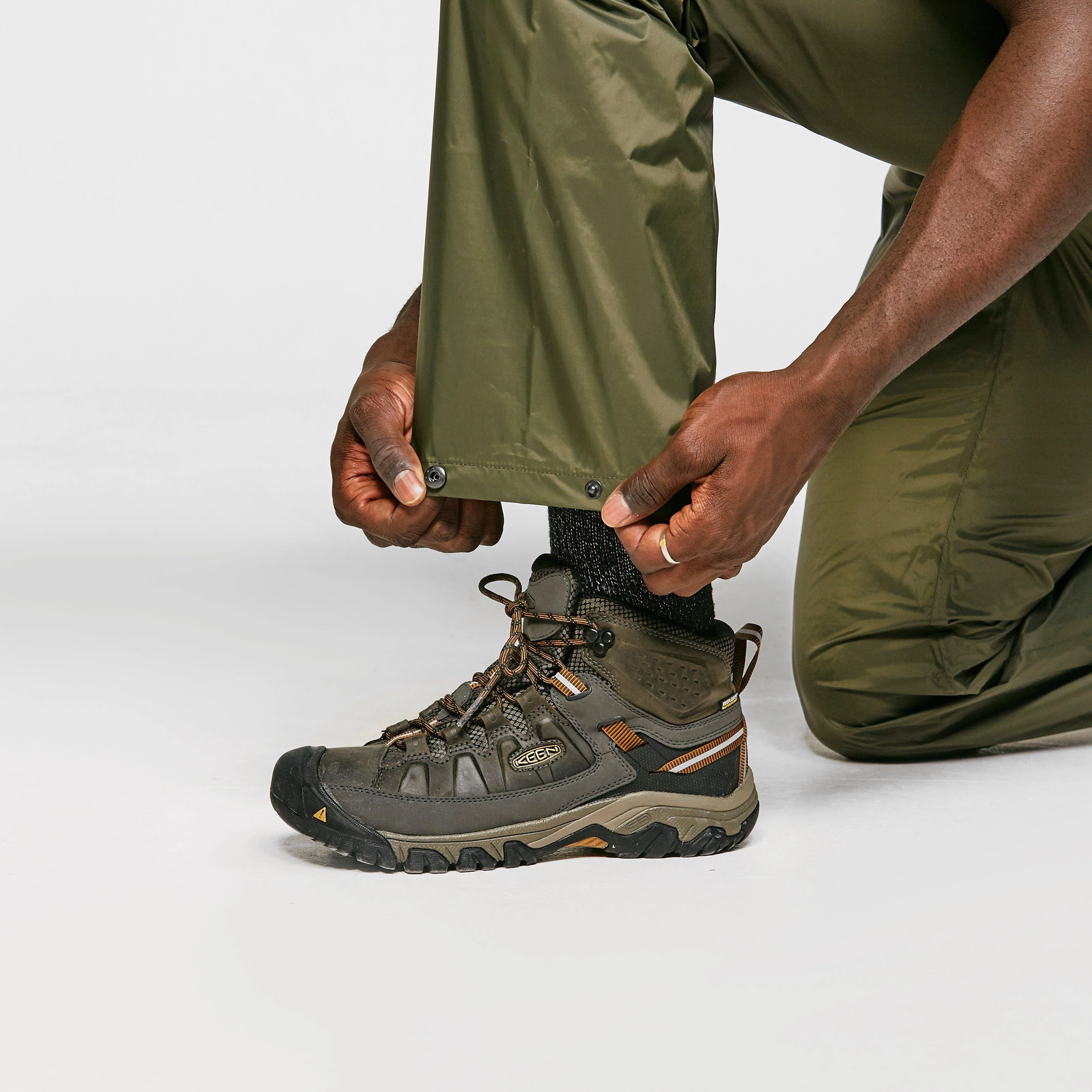 Mens Waterproof Packable Pants Green - Image 5