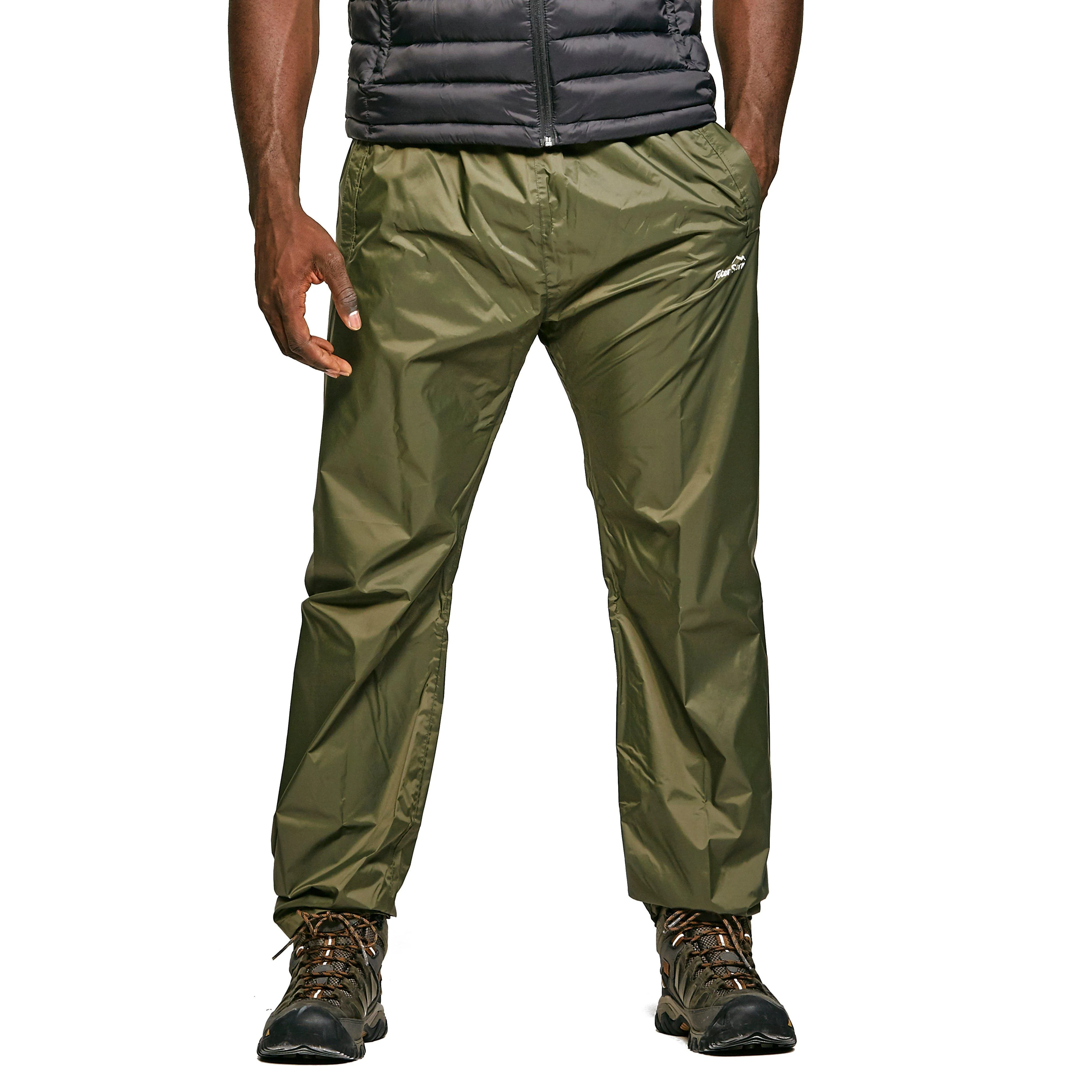 Mens Waterproof Packable Pants Green - Image 8