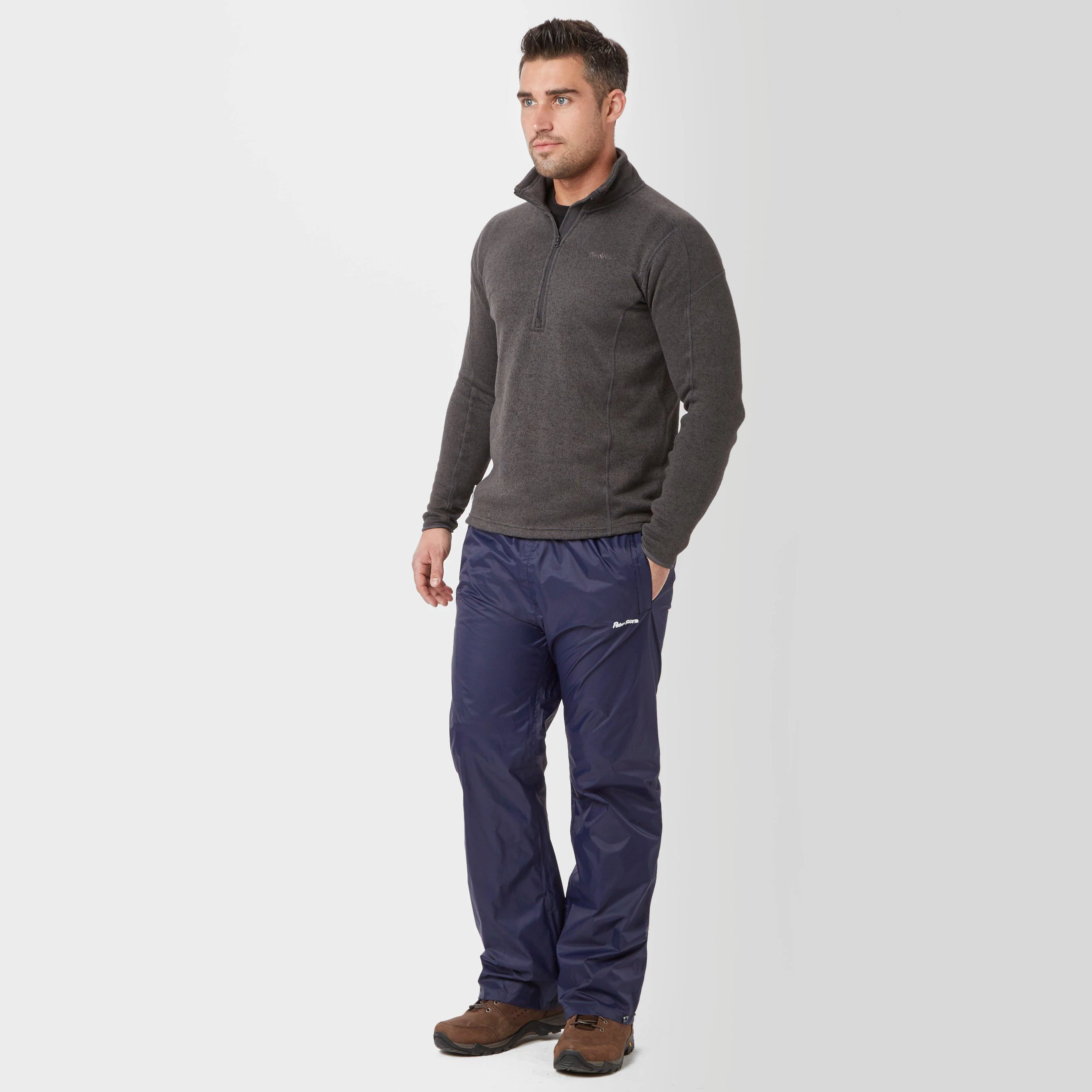 Mens Waterproof Packable Pants Navy - Image 3